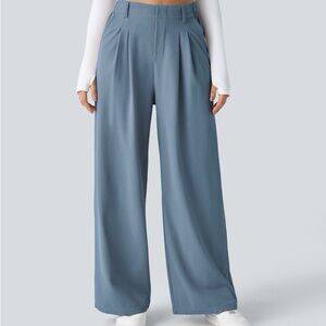 Halara High Waisted Pocket Wide Leg Waffle Work Pants - XS